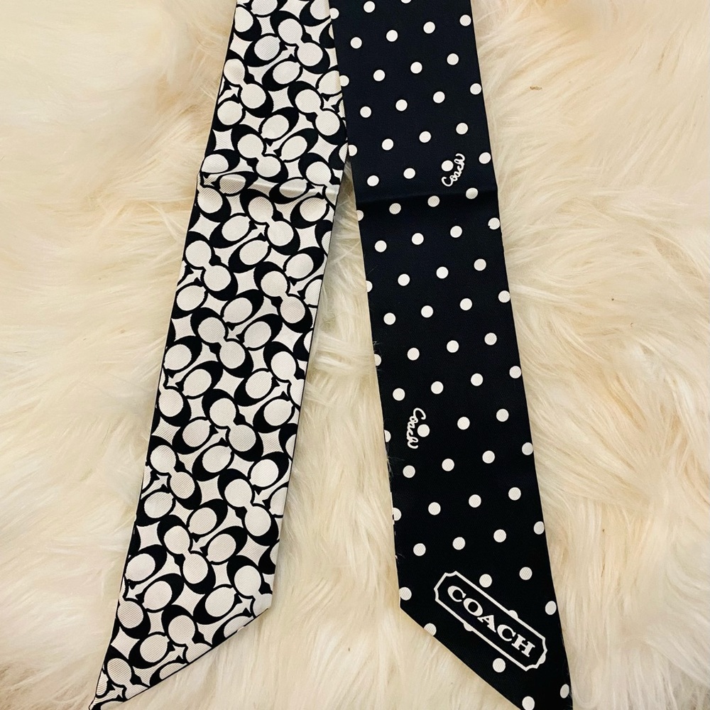 LIKE NEW Coach Silk Skinny Scarves (Set of 3) - Picture 4 of 7
